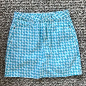 Shein Dog Tooth Blue Mini Skirt